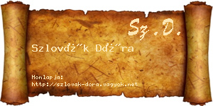 Szlovák Dóra névjegykártya