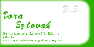 dora szlovak business card